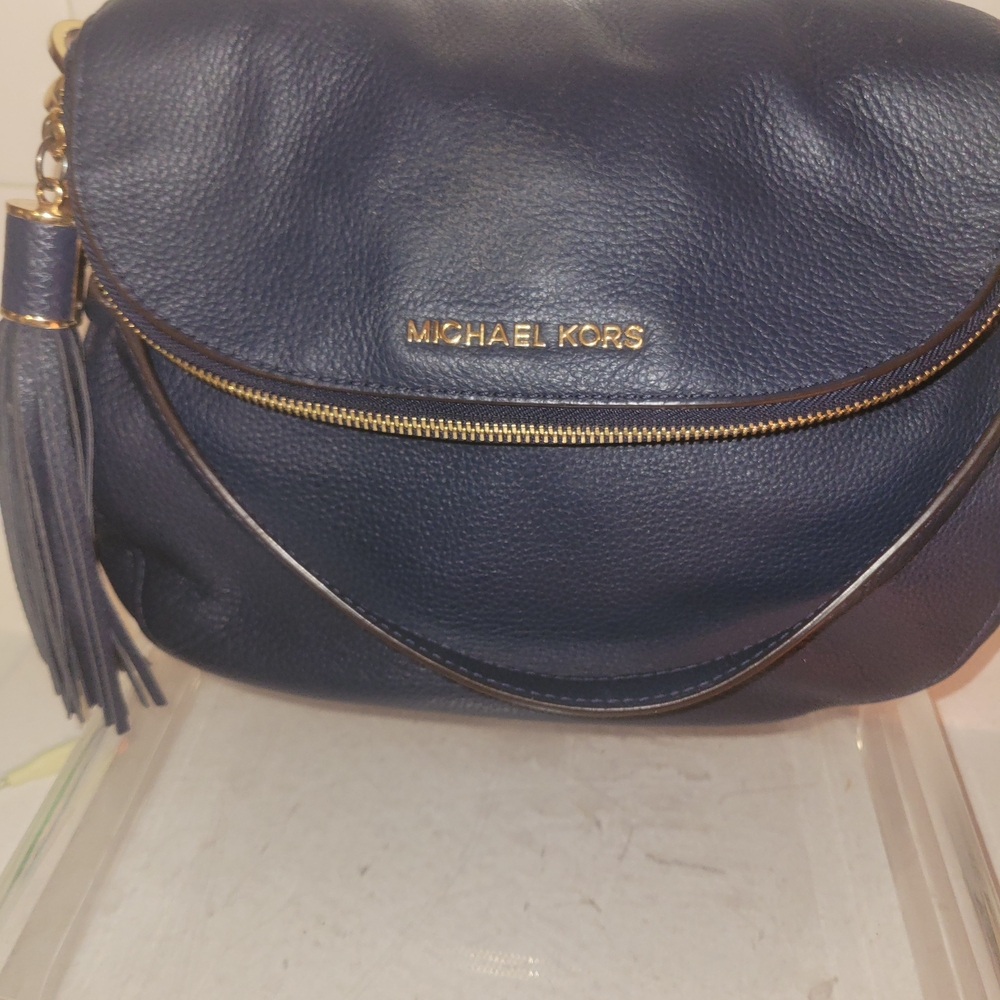 Michael Kors Navy Leather Shoulder Bag - Picture 8 of 8